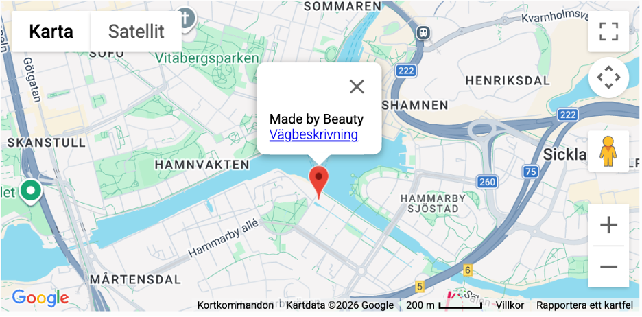 Karta till Made by Beauty