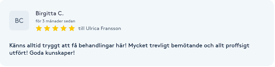 Recension för Ulrica Fransson